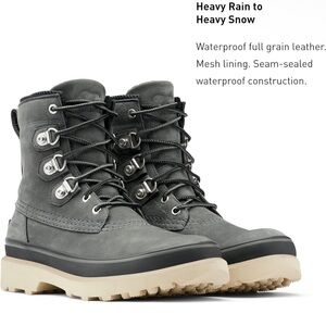 Sorel mens boots size 11 NWT caribou street WP waterproof grill, oatmeal